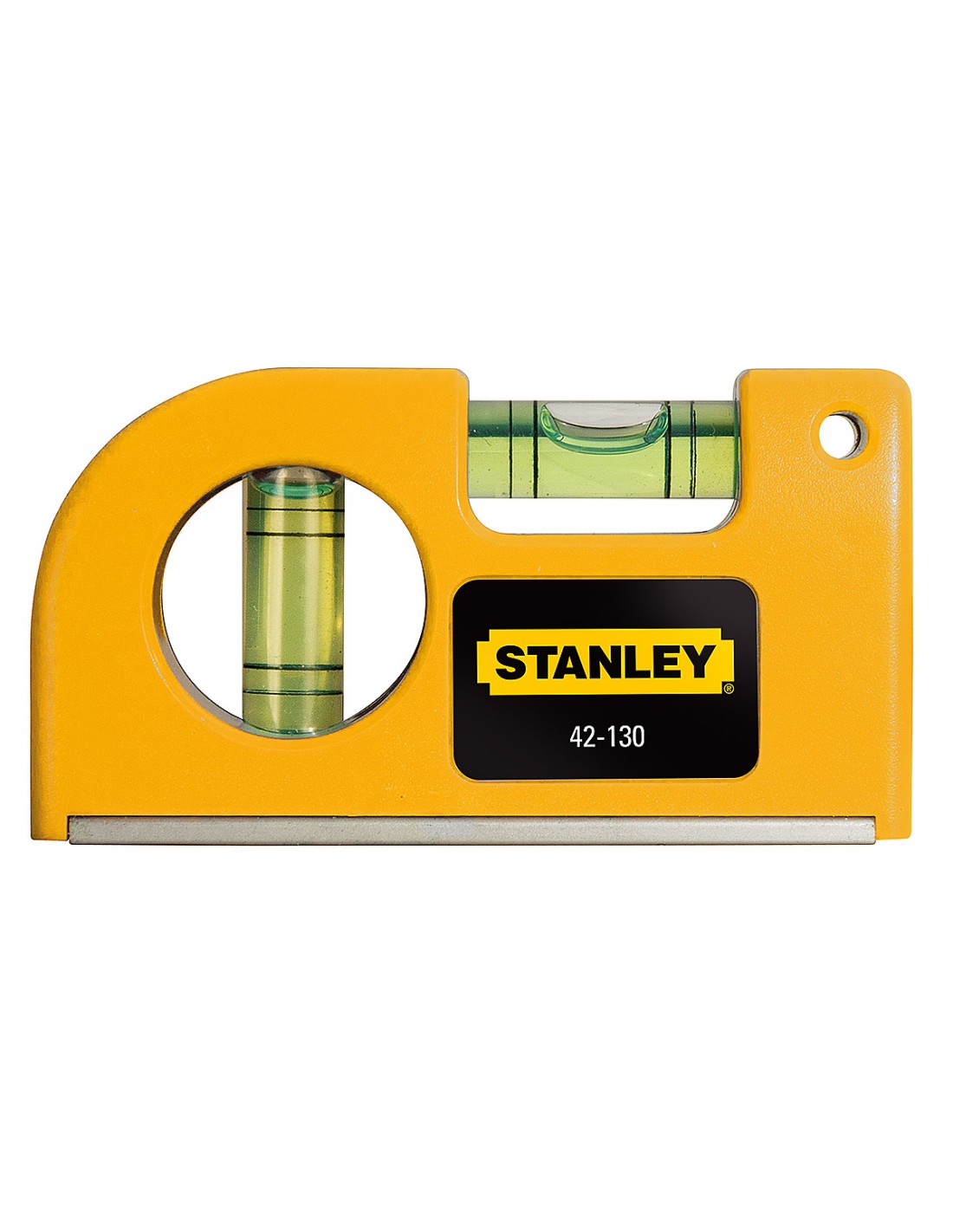 Stanley 0-42-130 Nivel de bolsillo magnético horizontal/vertical, amarillo